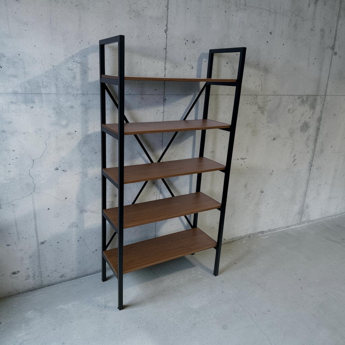Regał metalowy loft szeroki – dąb rustical | ręczne wykonanie Rzeszów
