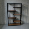 Regał metalowy loft RHYTHM 90–160 cm | Stal + dąb | SteelHaus