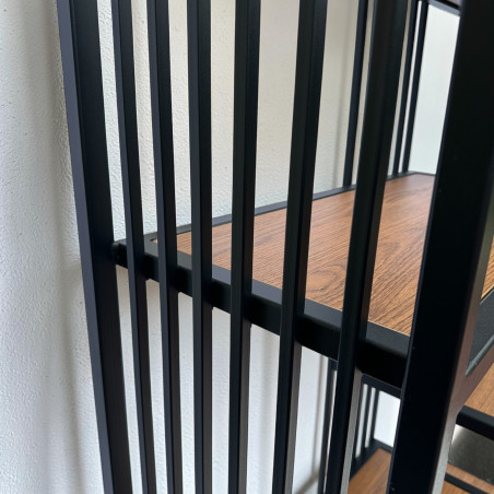 Regał metalowy loft RHYTHM 90–160 cm | Stal + dąb | SteelHaus