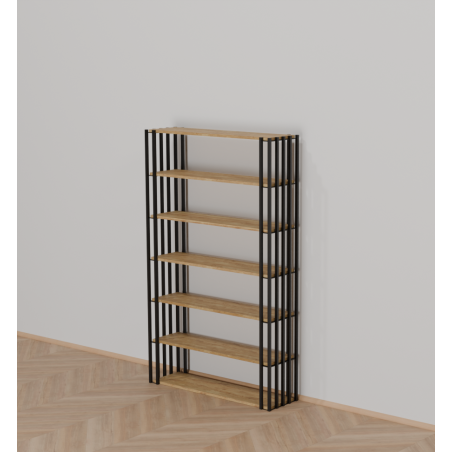Regał loftowy Verta Wide 80–120 cm | Stal + dąb rustical | Na wymiar