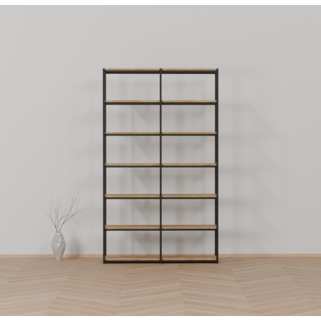 Regał loftowy ROOT – metal i dąb rustical | naturalny styl