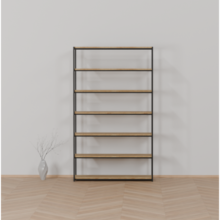 Regał loftowy FRAME – minimalistyczny metal i dąb rustical