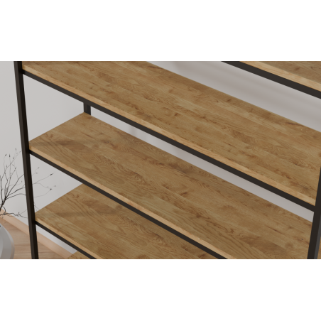 Regał loftowy FRAME – minimalistyczny metal i dąb rustical