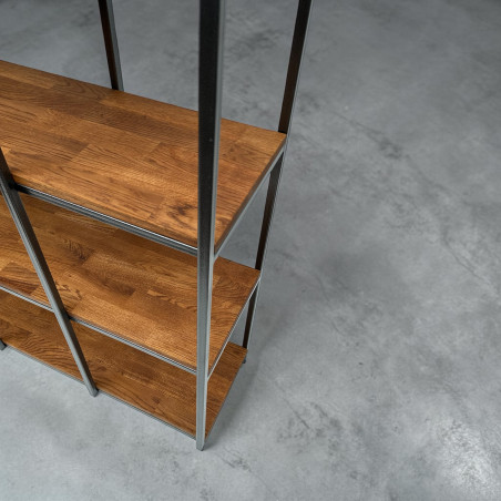 Regał loft MODUS – stal + dąb rustical 120×34×200 cm | Steelhaus