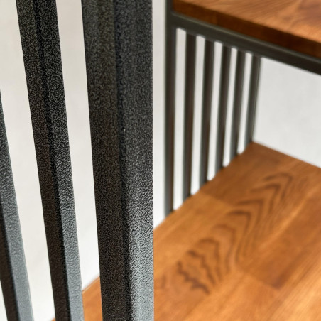 Regał metalowy loft RHYTHM 90–160 cm | Stal + dąb | SteelHaus