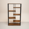 Regał metalowy loft RHYTHM 90–160 cm | Stal + dąb | SteelHaus