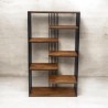 Regał metalowy loft RHYTHM 90–160 cm | Stal + dąb | SteelHaus